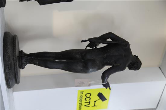 After the Antique. A Grand Tour bronze figure of Narcissus, 24in.